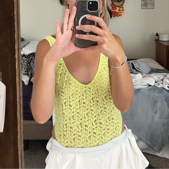 Free people green lace bodysuit - Picture 1 of 4